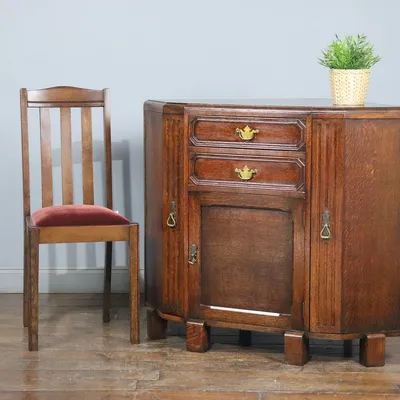 コーナーボード｜オーク材・1930年代 部屋の角を活かす収納棚 17