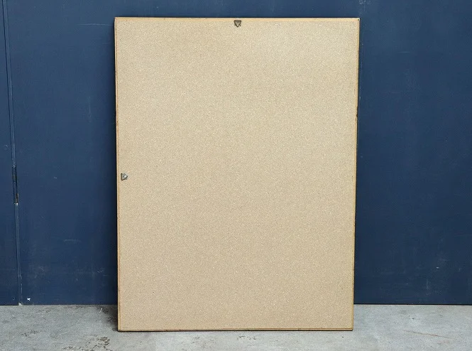ミラー｜木製・1980年代 四隅にペイント柄の壁掛け 61.5×81.5cm