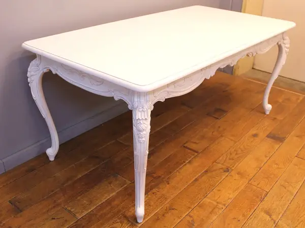 ダイニングテーブル｜ホワイトペイント ロココ調カービングのリプロダクション 5