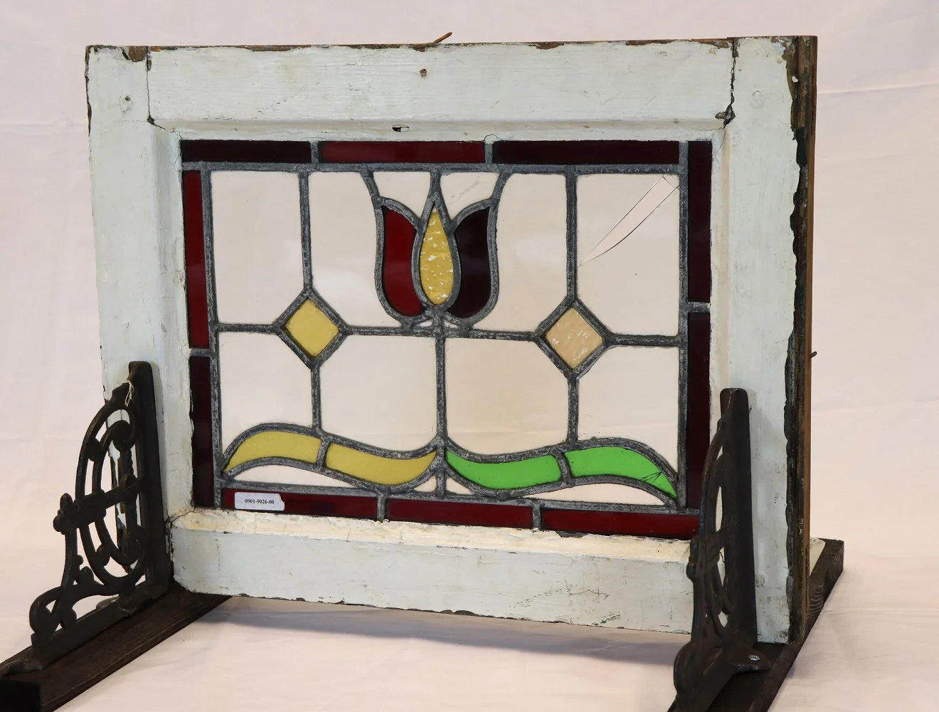 ステンドグラス｜1930年代 チューリップと緑の波 53×41cm | ケントストア