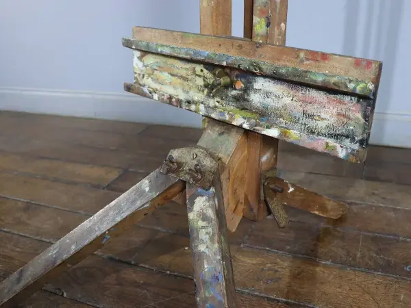 イーゼル｜パイン材・1930年代 絵の具の跡を残した大型イーゼル 6
