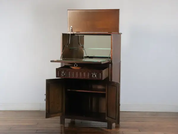 カクテルキャビネット｜オーク材・1930年代 リネンフォールド Old Charm（オールドチャーム） 2