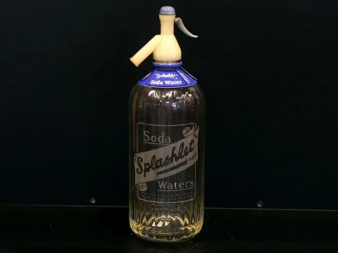 【昭和レトロ】ニッタン ソーダサイフォン 炭酸水製造器＋当時物ボンベ10本付き ソーダサイフォン｜ガラス・1930年代 Splashlet Soda Waters 高さ32.5