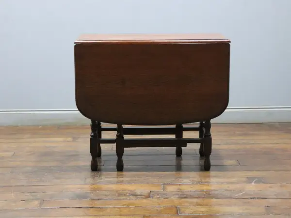 ゲートレッグテーブル｜オーク材・1930年代 ツイストレッグの折りたたみ式 6