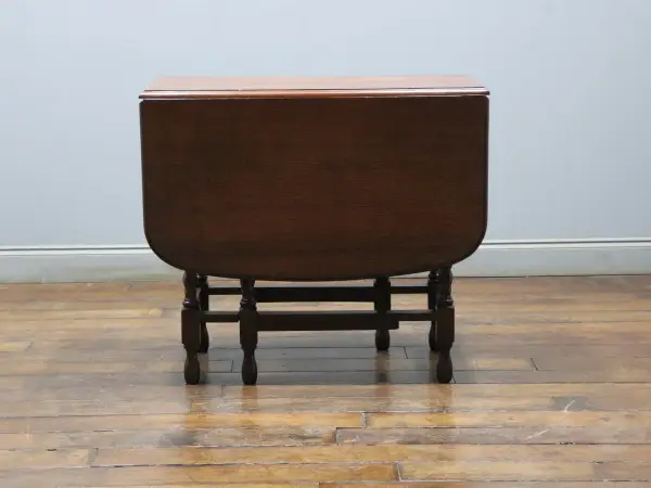 ゲートレッグテーブル｜オーク材・1930年代 ツイストレッグの折りたたみ式 8