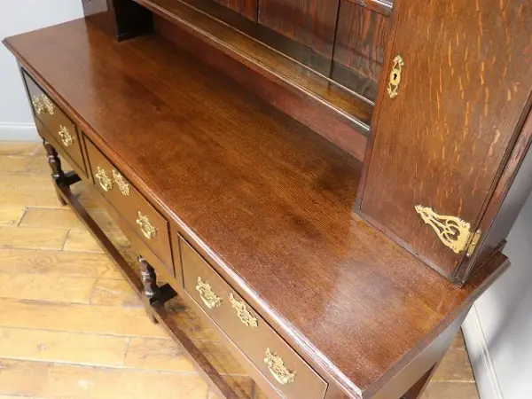 カップボード｜オーク材・1880年代 真鍮金具が映える大型ドレッサー 5