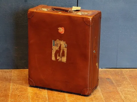 【ジャンク】Tonner Dolls ファッション ワードローブ トランク ワードローブトランク｜レザー・1930年代 縦型の旅行鞄 49×61cm