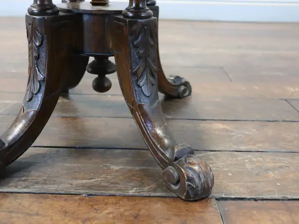 インレイドテーブル｜ウォルナット材・1880年代 象嵌細工の楕円天板 7