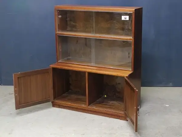 ブックケース｜オーク材・1930年代 ガラス引き戸のキャビネット 2