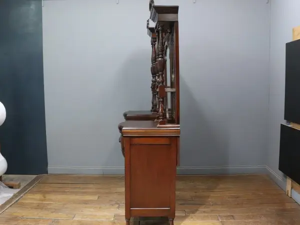 ミラーバックサイドボード｜マホガニー材・1880年代 ペディメント飾りのヴィクトリアン 7
