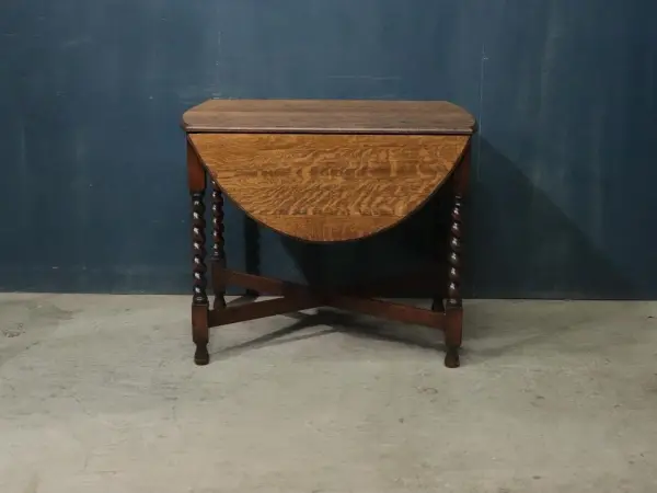 バタフライテーブル｜オーク材・1930年代 ツイストレッグの楕円天板 2