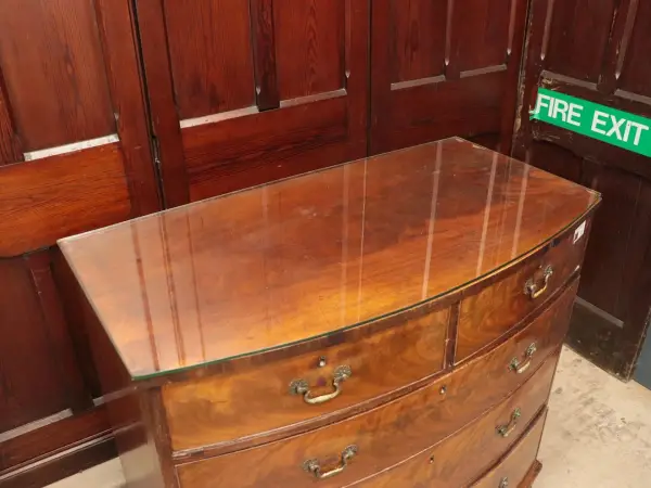 チェスト｜マホガニー材・1930年代 ボウフロントの5杯チェスト 7
