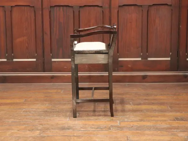 スツール｜マホガニー材・1930年代 象嵌細工の収納スツール 4