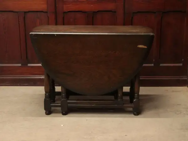 ゲートレッグテーブル｜オーク材・1930年代 ツイストレッグの楕円天板 6