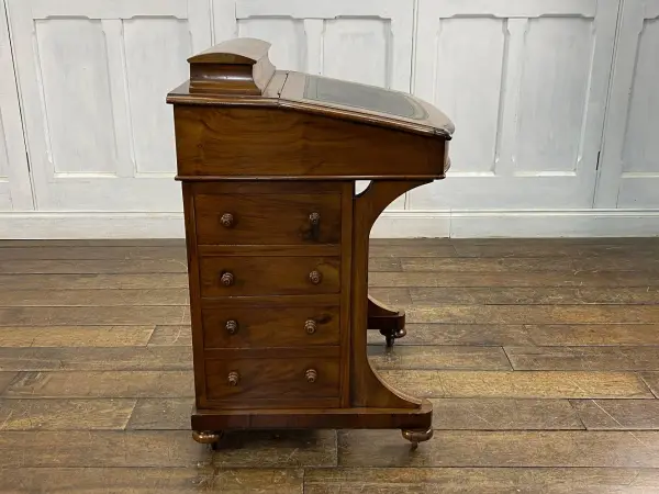 ダベンポートデスク｜ウォルナット材・1880年代 箔押しレザー天板 6