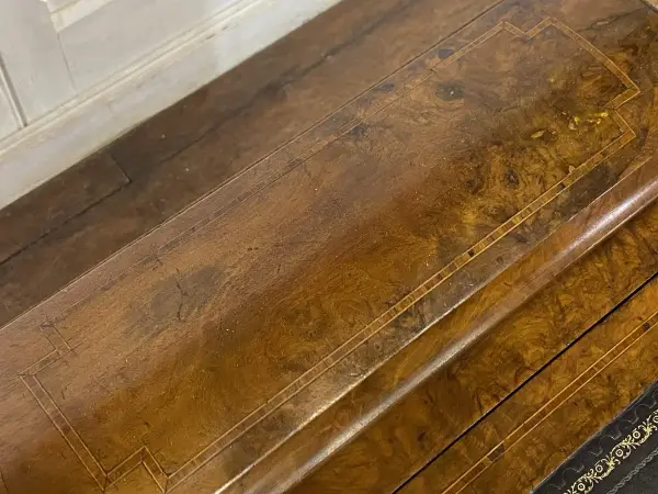 ダベンポートデスク｜ウォルナット材・1880年代 箔押しレザー天板 8