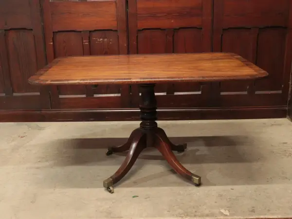 ティルトップテーブル｜マホガニー材・1880年代 角型天板のペデスタル脚 3