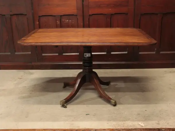 ティルトップテーブル｜マホガニー材・1880年代 角型天板のペデスタル脚 5