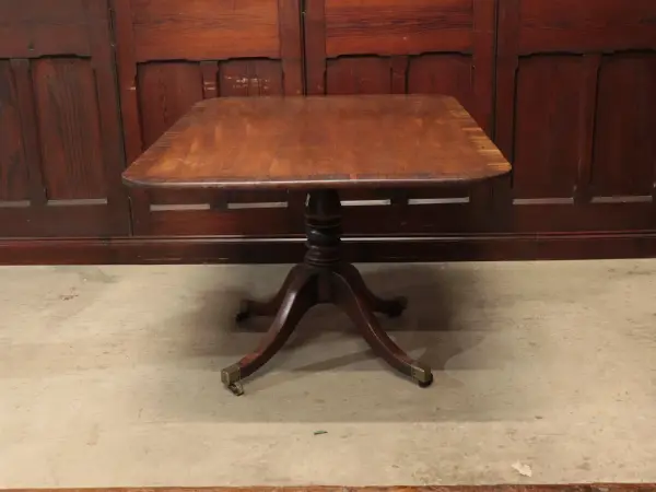 ティルトップテーブル｜マホガニー材・1880年代 角型天板のペデスタル脚 6