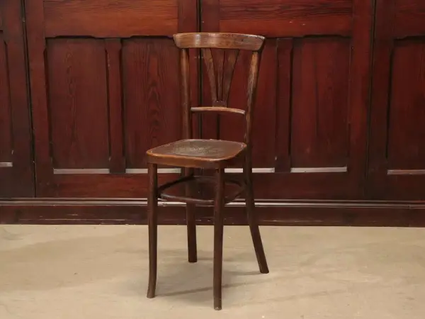ベントウッドハイチェア｜ビーチ材・1930年代 型押し座面のカフェチェア 1