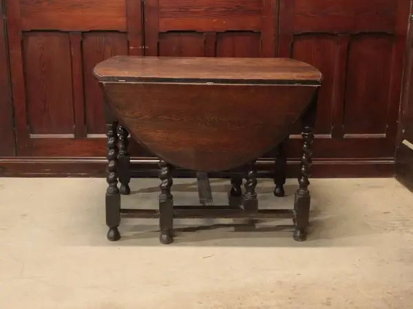 バタフライテーブル｜オーク材・1880年代 ツイストレッグのゲートレッグ 4
