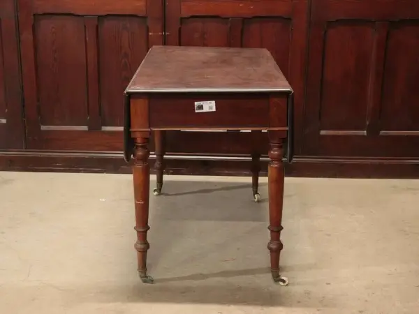バタフライテーブル｜ウォルナット材・1880年代 陶器キャスターの挽き物脚 3