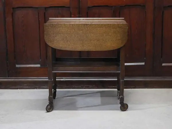 ティートローリー｜オーク材・1910年代 ドロップリーフ 4