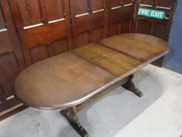 リフェクトリーテーブル｜エルム材・1960年代 楕円天板 ERCOL（アーコール） 7