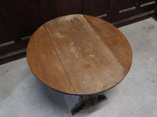 コーヒーテーブル｜オーク材・1930年代 楕円天板のドロップリーフ 7