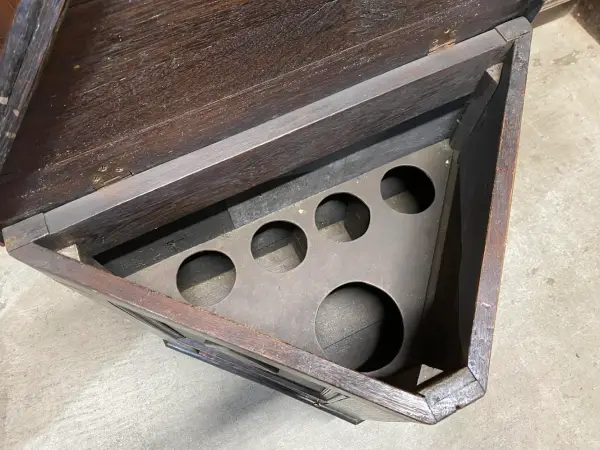 スモールキャビネット｜オーク材・1920年代 菱形モチーフの扉 9