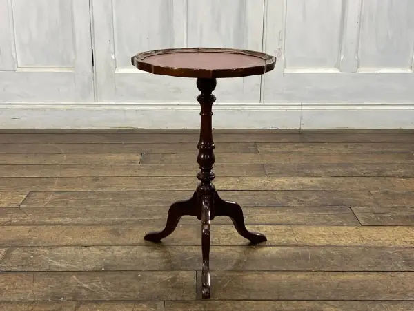 ワインテーブル｜マホガニー材・1920年代 金箔押しレッドレザートップ 2