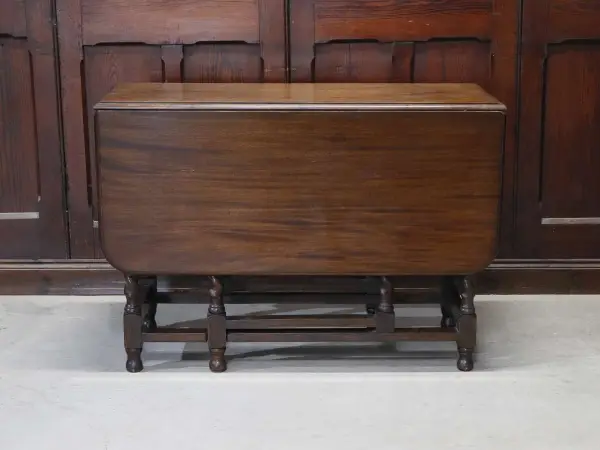 ゲートレッグテーブル｜マホガニー材・1920年代 挽き物脚のドロップリーフ 4