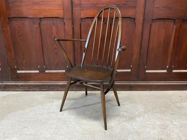 クエーカーアームチェア｜ブナ・エルム材・1960年代 ハイバック肘掛け付き ERCOL（アーコール）