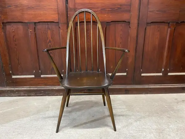クエーカーアームチェア｜ブナ・エルム材・1960年代 ハイバック肘掛け付き ERCOL（アーコール） 2