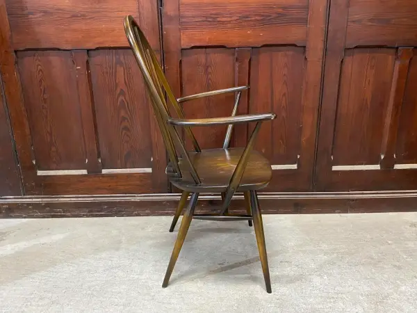 クエーカーアームチェア｜ブナ・エルム材・1960年代 ハイバック肘掛け付き ERCOL（アーコール） 5
