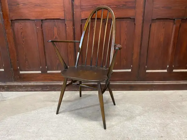 クエーカーアームチェア｜ブナ・エルム材・1960年代 ハイバック肘掛け付き ERCOL（アーコール）