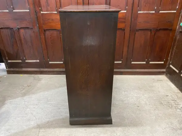 ワードローブ｜オーク材・1930年代 リネンフォールド彫刻の小型 6