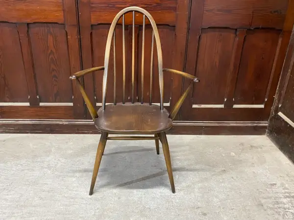クエーカーアームチェア｜ブナ・エルム材・1960年代 ハイバック肘掛け付き ERCOL（アーコール） 2