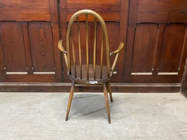 クエーカーアームチェア｜ブナ・エルム材・1960年代 ハイバック肘掛け付き ERCOL（アーコール） 4