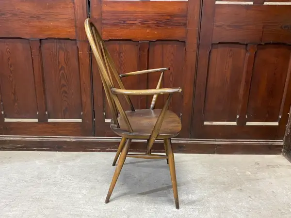クエーカーアームチェア｜ブナ・エルム材・1960年代 ハイバック肘掛け付き ERCOL（アーコール） 5