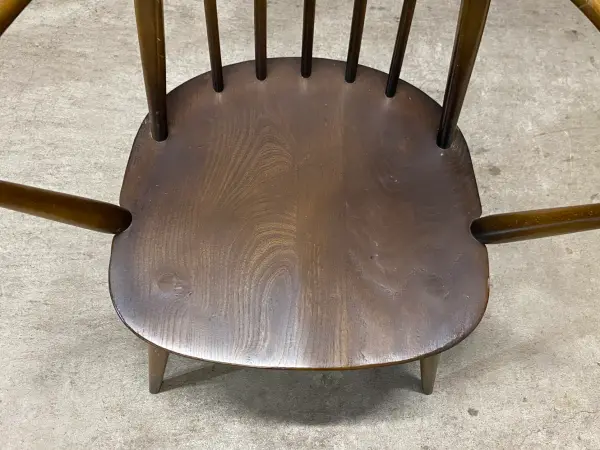 クエーカーアームチェア｜ブナ・エルム材・1960年代 ハイバック肘掛け付き ERCOL（アーコール） 6