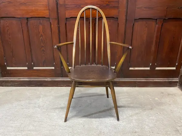 クエーカーアームチェア｜ブナ・エルム材・1960年代 ハイバック肘掛け付き ERCOL（アーコール） 2