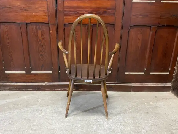 クエーカーアームチェア｜ブナ・エルム材・1960年代 ハイバック肘掛け付き ERCOL（アーコール） 4