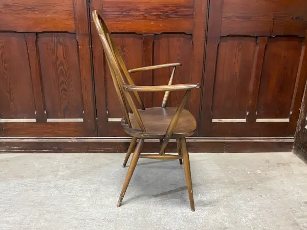 クエーカーアームチェア｜ブナ・エルム材・1960年代 ハイバック肘掛け付き ERCOL（アーコール） 5
