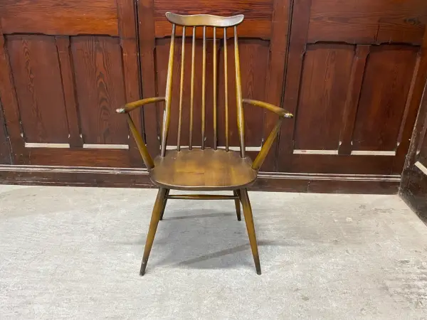 ゴールドスミス アームチェア｜ブナ材・エルム材・1960年代 ハイバックの名作アームチェア ERCOL（アーコール） 2