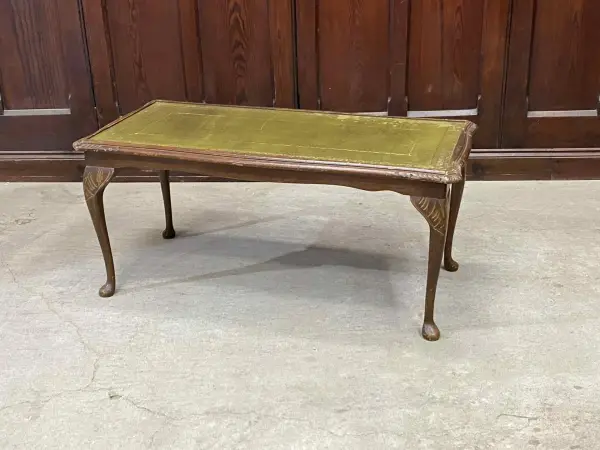 センターテーブル｜マホガニー材・1930年代 グリーンレザートップ 1