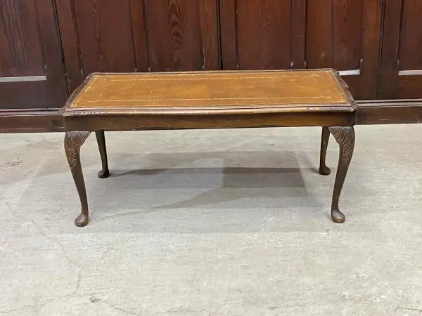 センターテーブル｜マホガニー材・1920年代 金彩レザートップの猫脚 2