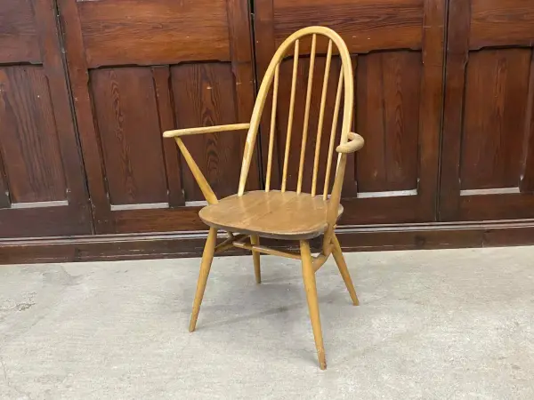 クエーカーアームチェア｜ブナ・エルム材・1960年代 ハイバック肘掛け付き ERCOL（アーコール）
