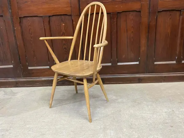 クエーカーアームチェア｜ブナ・エルム材・1960年代 ハイバック肘掛け付き ERCOL（アーコール）