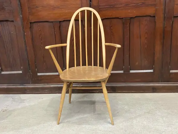 クエーカーアームチェア｜ブナ・エルム材・1960年代 ハイバック肘掛け付き ERCOL（アーコール） 2
